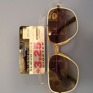 Eclipse square avaiator gold bifocal Acuravision Solareader 3.25 sunglasses NEW